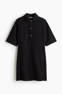 Vestido de boucl? con cuello camisero