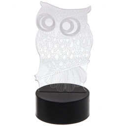 Цена за 2 шт. Светильник ночник "3D-Мудрая сова" на пластиковой подставке, с включателем USB