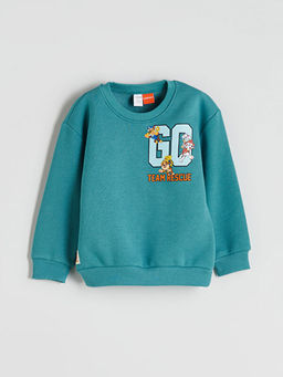 Bisiklet Yaka Paw Patrol Bask?l? Erkek ?ocuk Sweatshirt