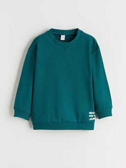 Bask?l? Erkek ?ocuk Sweatshirt