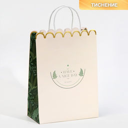 Пакет подарочный крафтовый Nice day, 23 30 12 см
