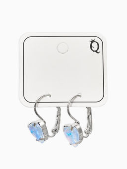 Серьги "Сердечки" лунные, цвет светло-фиолетовый в серебре