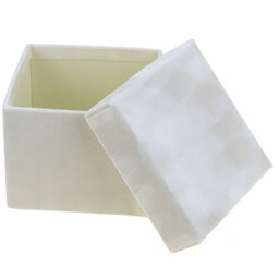 Коробка подарочная, набор 3 штуки: 11х11х8,5см; д17,5х10см; 23,5х21х11см "Бархат" белый (Китай)