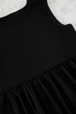 Siyah K?z Cocuk Kolsuz Basic Orme Elbise TKDSS25EL00018 - Trendyolmilla фото 2