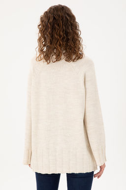 Женский кремовый меланжевый свитер Неожиданная скидка в корзине - U.s. polo assn фото 5