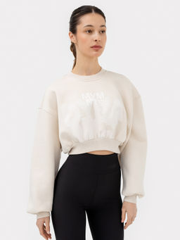 Свитшот женский бежевый с печатью белый песок +печать 122928/1 - Mark formelle фото 2