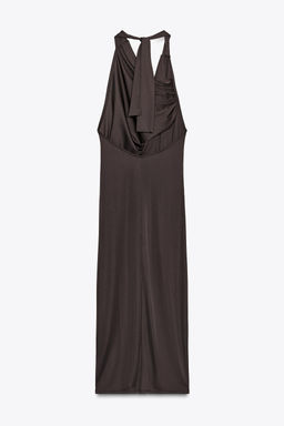 FLOWING NECKLINE DRESS WITH PLEATS - Zara фото 13