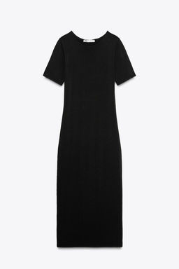 FITTED PLAIN KNIT MIDI DRESS - Zara фото 5