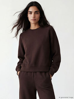 Bisiklet Yaka Oversize Kad?n Sweatshirt