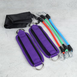 Набор для силовых упражнений Woohooo Tension / WES3-BV / манжеты+ эспандеры 4.5 кг, 9 кг, 13.6 + чехол / фиолетовый