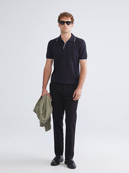 Polo Yaka K?sa Kollu Erkek Triko Kazak