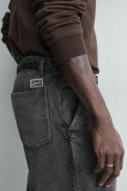PANTAL?N CARROT FIT PANA / Gris oscuro - Zara фото 5