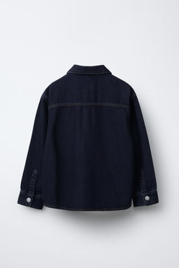 DENIM OVERSHIRT WITH LABEL - Zara фото 3