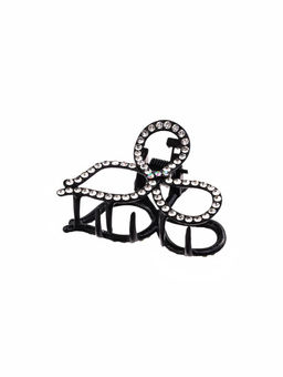 Цена за 6 шт. Крабик для волос «Джун», бант, 4.5 см, чёрный