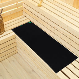 Коврик - лежак для бани и сауны «Дубовый лист», 150×50 см, полиэфир, чёрный