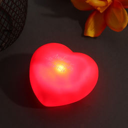 Фигурка светящаяся RISALUX «Сердце. Люблю тебя любить», LED-ночник, 2хLR44, 7×7×3.5 см