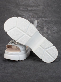 08-PED129-1 WHITE Босоножки женские (натуральная кожа)