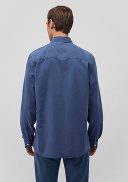 Lacivert Tencel TM Lyocell Gomlek - Mavi фото 4