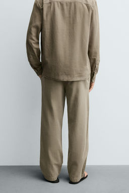 LOOSE-FITTING COTTON/LINEN TROUSERS - Zara фото 3