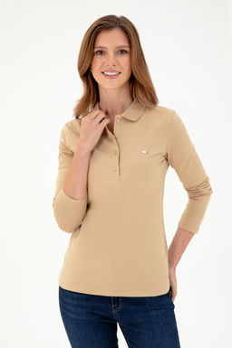 Женский базовый свитшот песочного цвета Неожиданная скидка в корзине - U.s. polo assn фото 3