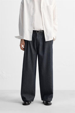 PLEATED WIDE-LEG JEANS - Zara фото 2