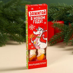 Маршмеллоу-стик Зажигай в Новом году, вкус: клубника и манго, 10 г ( 2 шт. х 5 г).