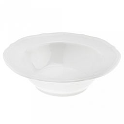 "Совершенство" Миска фарфоровая д130мм h36мм, 170мл, белый, рельефный декор, волнистый край (Китай)