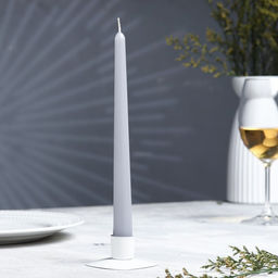 Цена за 2 шт. Свеча античная, 2.3×24.5 см, 5 ч, 55 г, серая