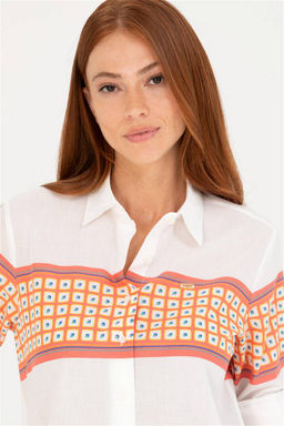 Женская рубашка лососевого цвета с длинным рукавом Неожиданная скидка в корзине - U.s. polo assn фото 2