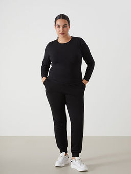 Kad?n Beli Lastikli D?z Jogger E?ofman Alt?