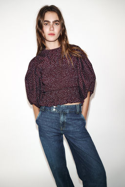 JEANS Z1975 STRAIGHT LOW-RISE TURN-UP HEMS - Zara фото 3