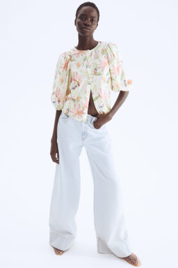 Blusa en mezcla de lino - H&m фото 13