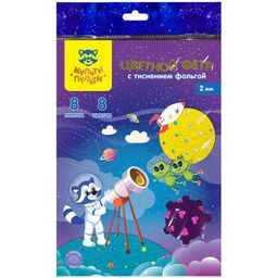 Цветной фетр с тиснением фольгой Мульти-Пульти "Енот в космосе" А4 8л. 8цв. (ФЦ8ф_38697) 2мм