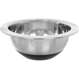 Миска из нержавеющей стали 1,25л на силиконовом основании 20см с широким краем