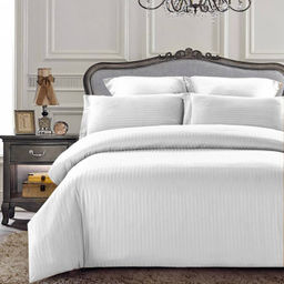 КПБ Страйп-Сатин Евро (молния) БЕЛЫЙ Евро (4 наволочки)