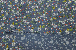 Штапель Премиум Полевое настроение цв.серо-голубой джинс, ш.1.45м, вискоза-100%, 120гр/м.кв - Купава фото 6