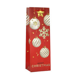 Цена за 12 шт. Пакет подарочный 12х35х9 Новый год / 424 /уп 12/960/под бутылку микс - ГалеонТрейд фото 2