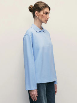 Лонгслив оверсайз с отложным воротником / Zarina  фото 4