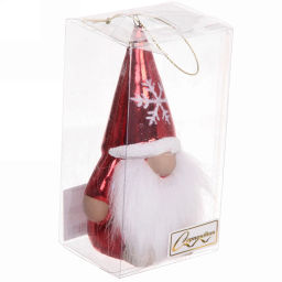 Цена за 2шт. Ёлочная игрушка "Весёлый лесовичок" 6,5*5,5*13 см, красный