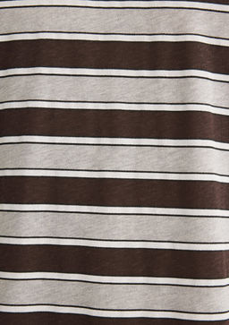 Kahverengi Cizgili tisort - Mavi фото 7