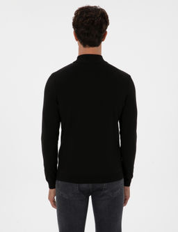 Siyah Slim Fit Yar_m Bal_k__ Yaka Triko Kazak - Pierre cardin фото 5