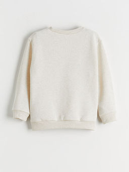 Bask?l? Erkek ?ocuk Kal?n Sweatshirt