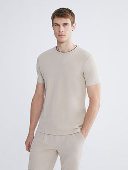 Bisiklet Yaka Erkek Penye Dokulu Ti??rt