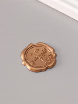 Цена за 4 шт. Сургучный оттиск «Париж», декоративный элемент для приглашений, конвертов и сертификатов, бронза, d=3.2 см