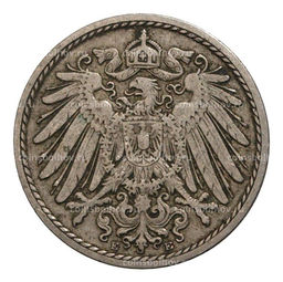 Монета 5 пфеннигов 1902 года Е Германия