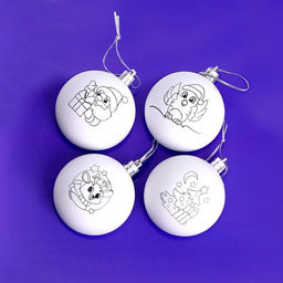 Ёлочные шары под раскраску на новый год Чудесная история, краски, 4 шт, набор для творчества