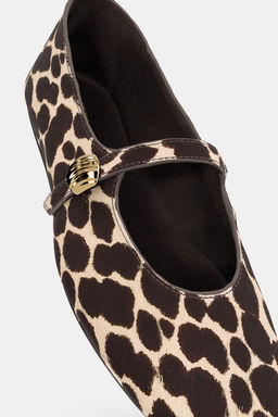 PRINTED LEATHER BALLET FLATS - Zara фото 2