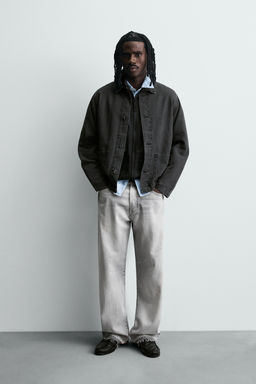 WASHED COTTON/LINEN OVERSHIRT