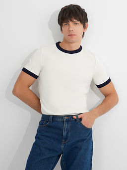 Футболка мужская белая с контрастной отделкой - Mark formelle фото 6