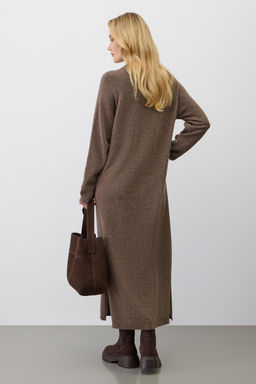 ЕВ 529/ш/коричневый меланж платье жен